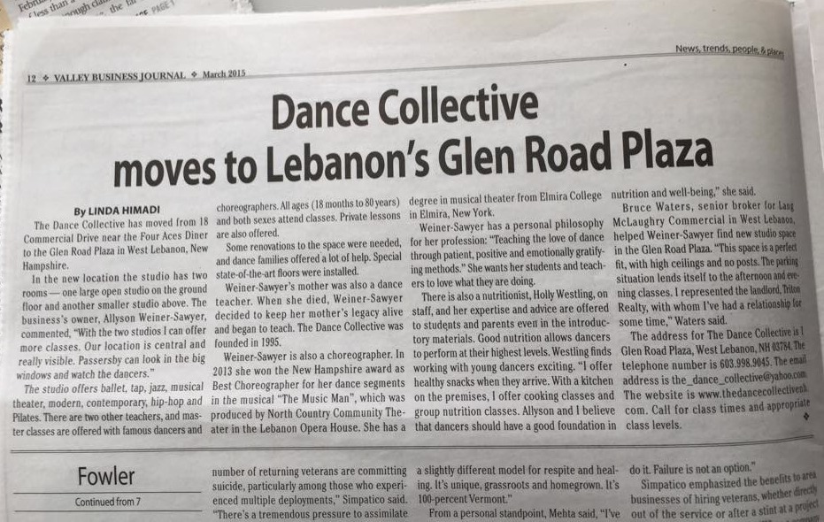 Dance Collective Newspaper Article