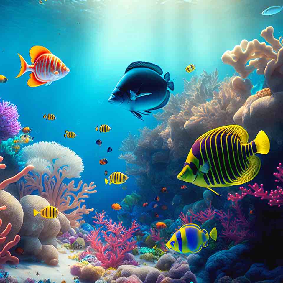 AI Generated Underwater Ocean Background